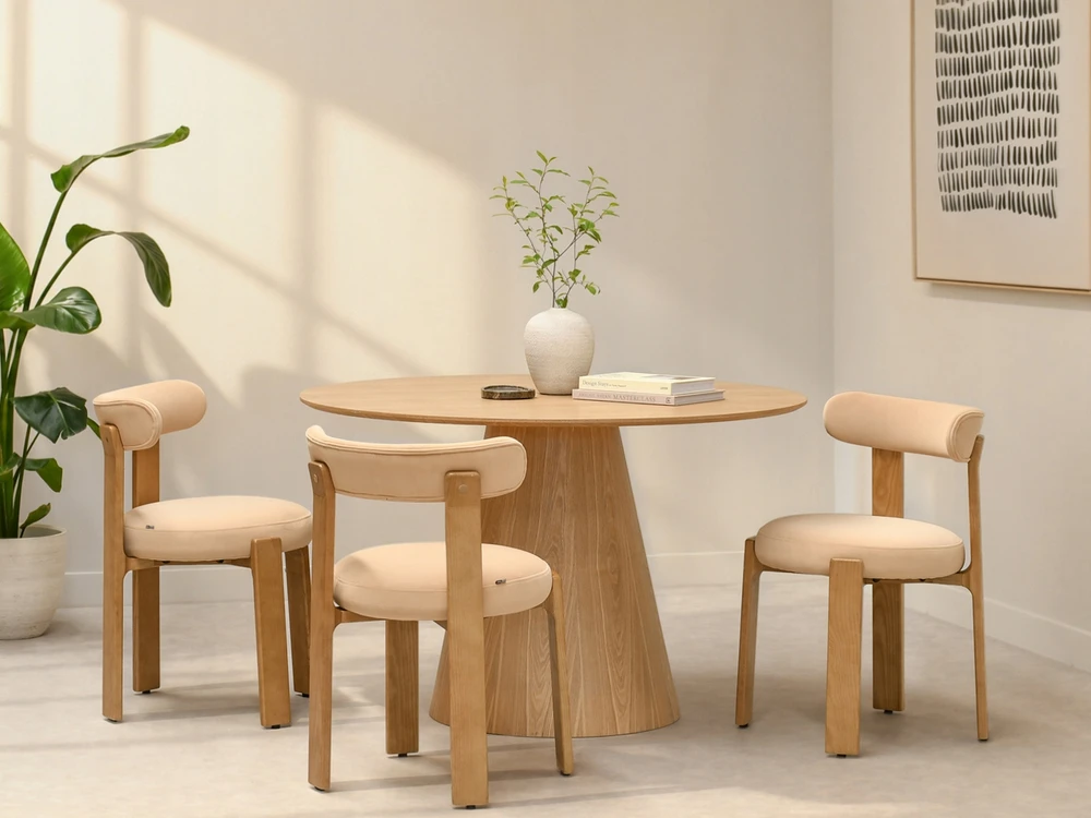 Mebel Partner MADINGA MINŠTA KĖDĖ SVETAINEI PASTELINĖ PEACH KALINDA ĄŽUOLAS