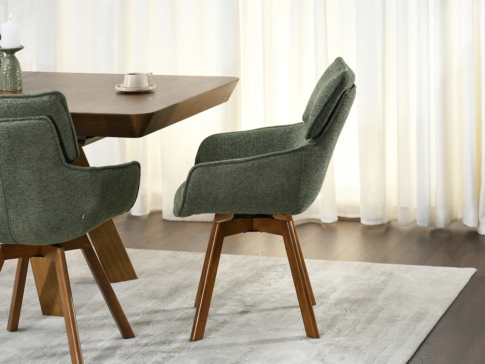 Mebel Partner MADINGA PATOGI SUKAMA KĖDĖ SU porankiais ŽALIOJI DORIANŲ RIEŠUTŲ