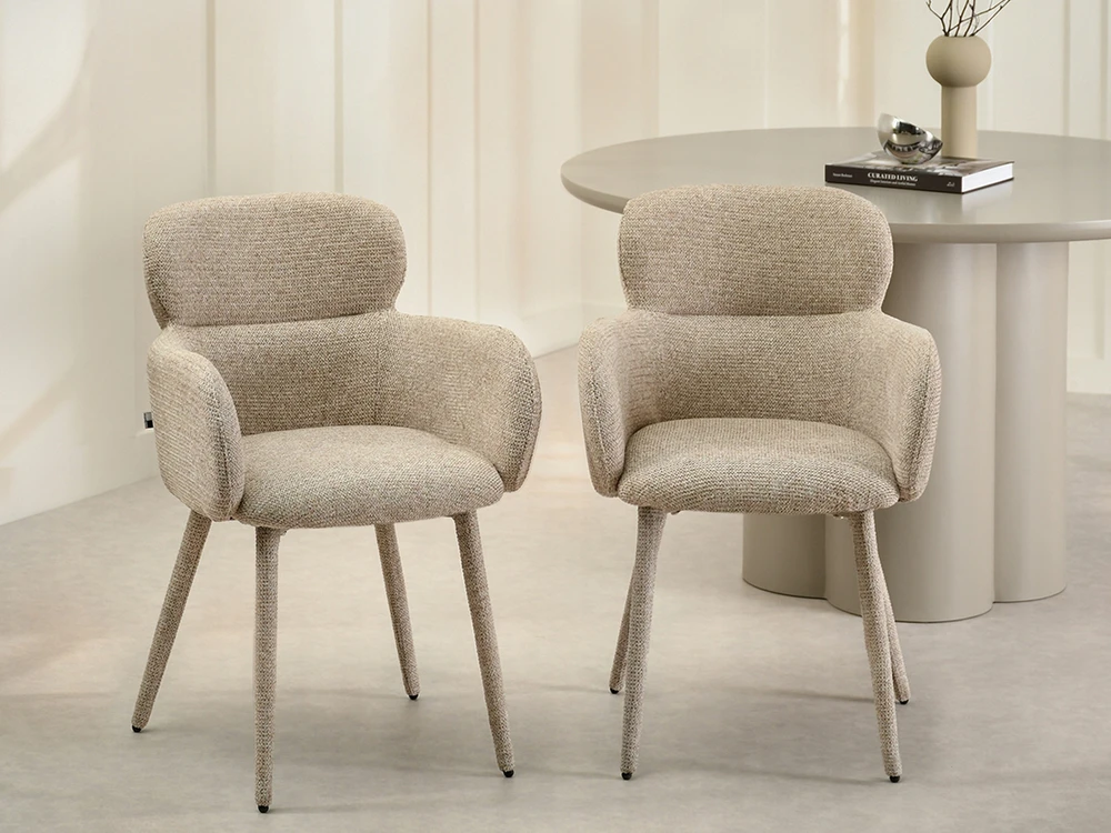 Mebel Partner MINKŠTA KĖDĖ SU PONKURĖMIS, MINŠTA BEGE MELANGE KALEO