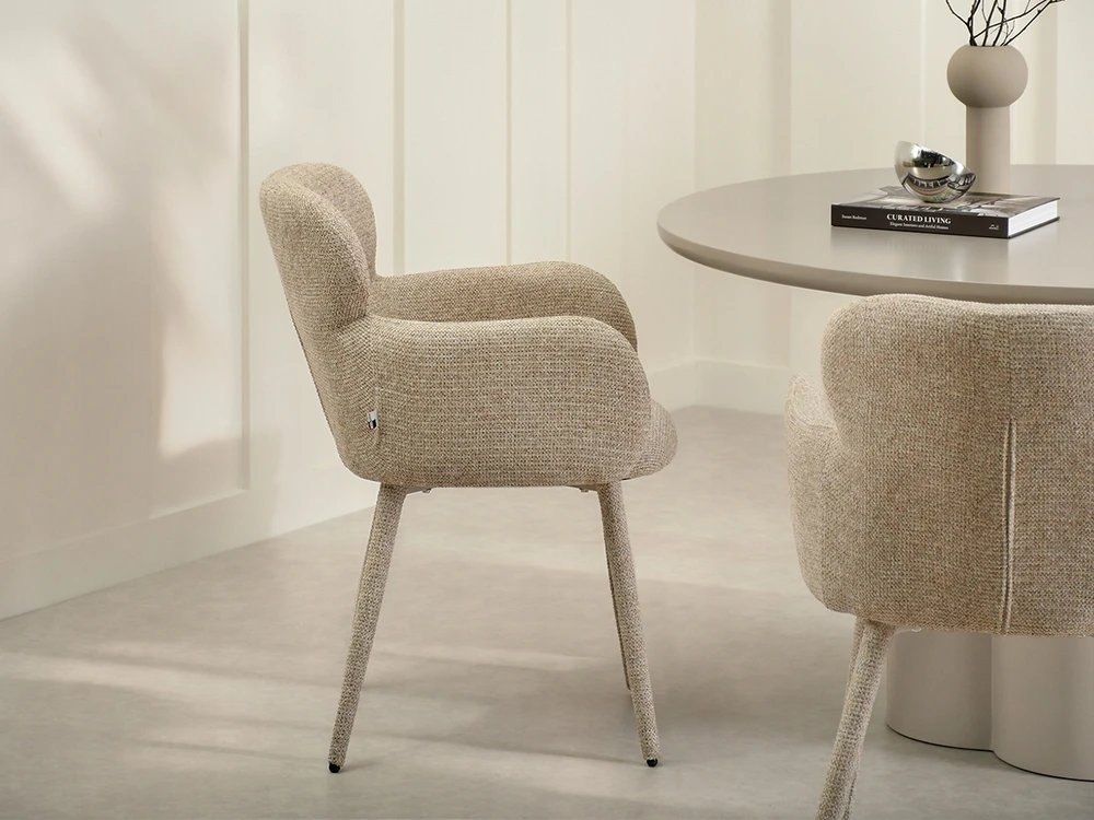 Mebel Partner MINKŠTA KĖDĖ SU PONKURĖMIS, MINŠTA BEGE MELANGE KALEO