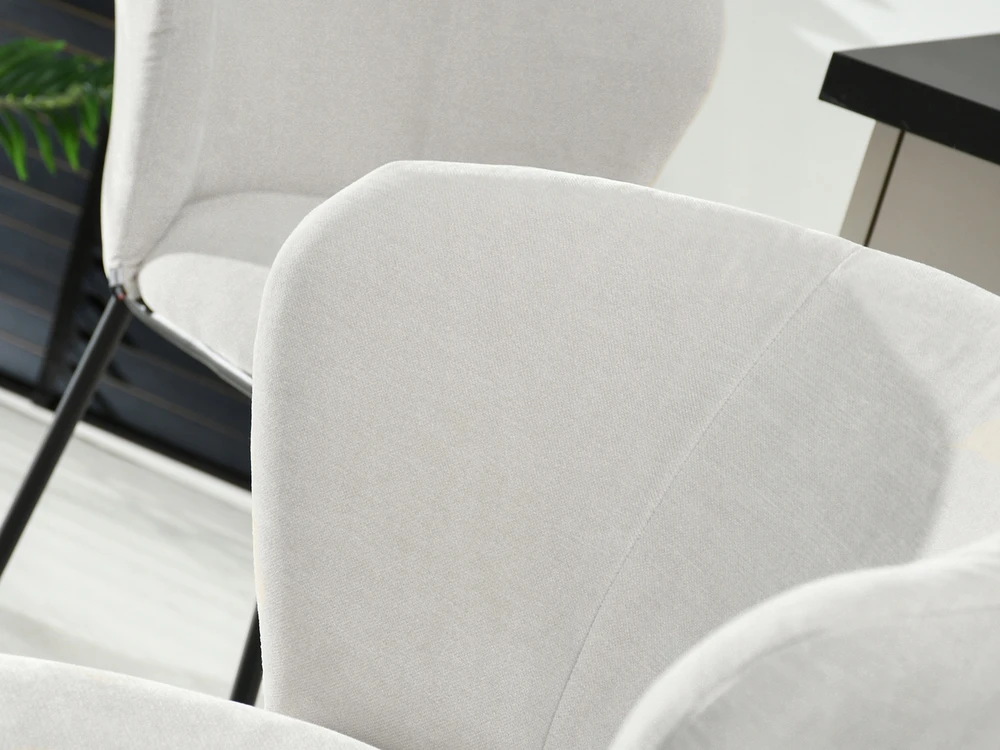 Mebel Partner MINŠTA BARO KĖDĖS ATRAŠKĖ POJOS IR ATGALĖ PILKAS VELIURAS KUMAR Juodas