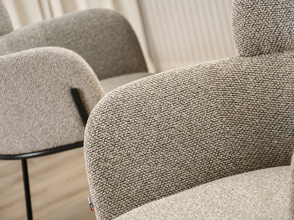 Mebel Partner MINŠTA KŪDĖS KĖDĖ SU porankiais DARK BEIGE BIAGIO Juodas