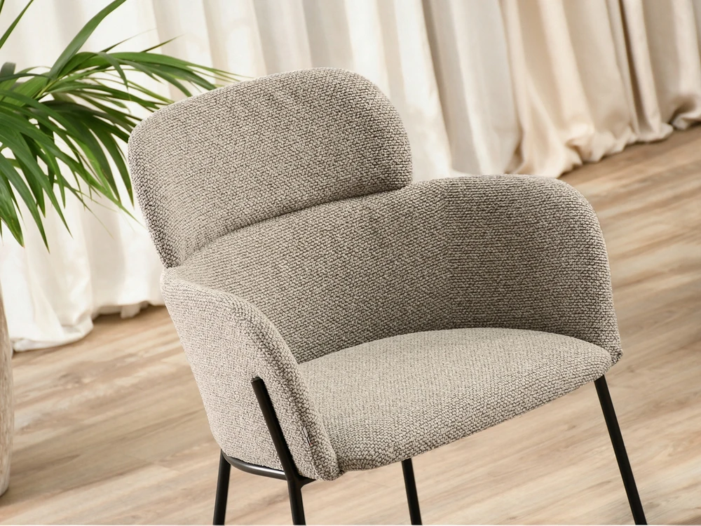 Mebel Partner MINŠTA KŪDĖS KĖDĖ SU porankiais DARK BEIGE BIAGIO Juodas