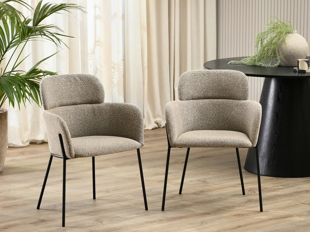 Mebel Partner MINŠTA KŪDĖS KĖDĖ SU porankiais DARK BEIGE BIAGIO Juodas