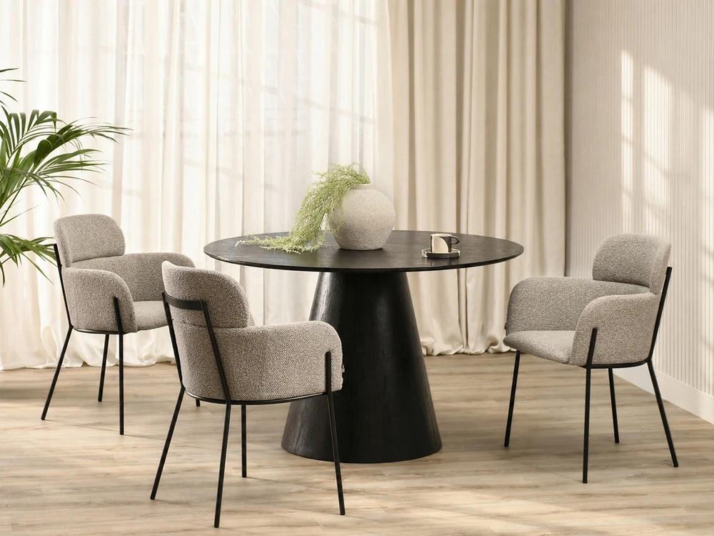 Mebel Partner MINŠTA KŪDĖS KĖDĖ SU porankiais DARK BEIGE BIAGIO Juodas