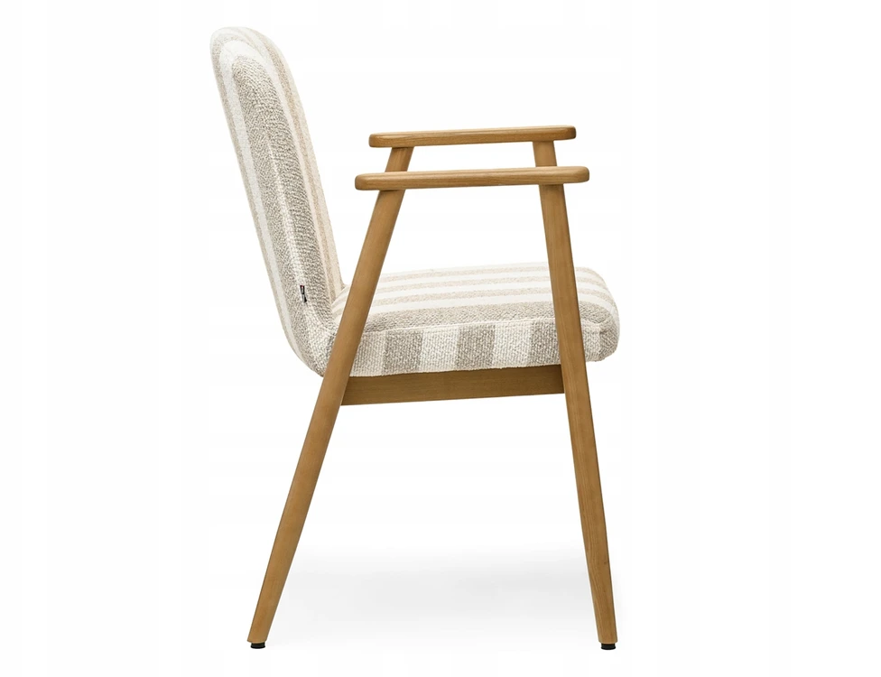 Mebel Partner MODERNI DRYŽOTA KĖDĖ SU Ąžuolo porankiais LOFOT CREAM BEIGE
