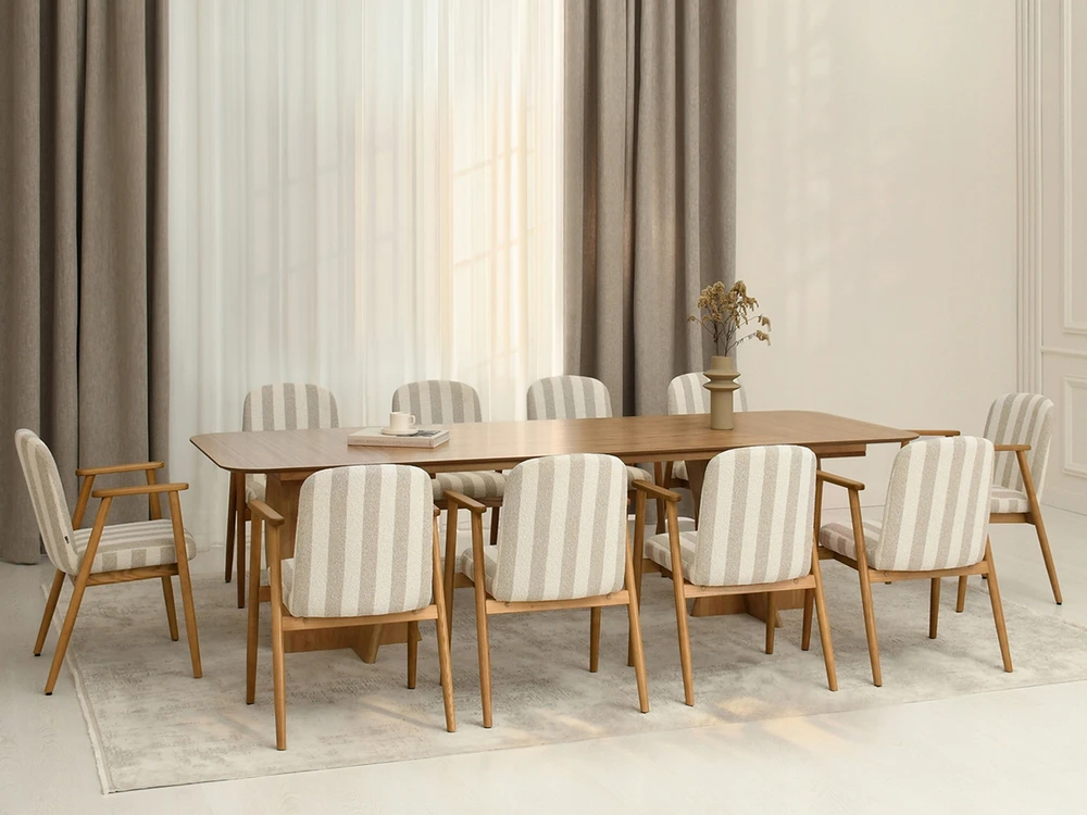 Mebel Partner MODERNI DRYŽOTA KĖDĖ SU Ąžuolo porankiais LOFOT CREAM BEIGE