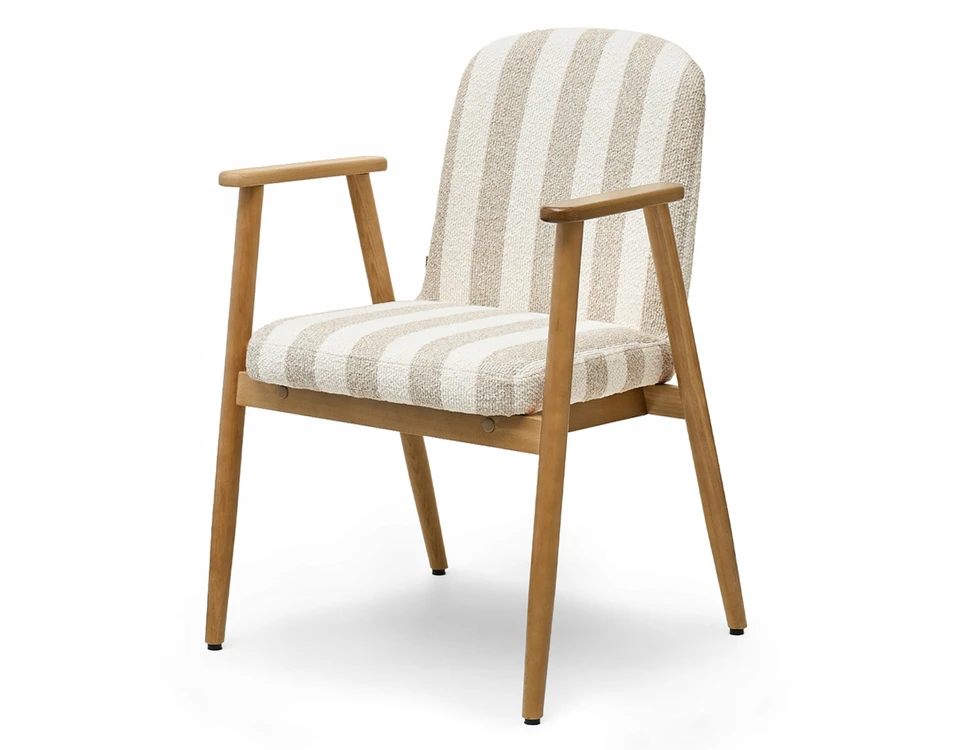 Mebel Partner MODERNI DRYŽOTA KĖDĖ SU Ąžuolo porankiais LOFOT CREAM BEIGE