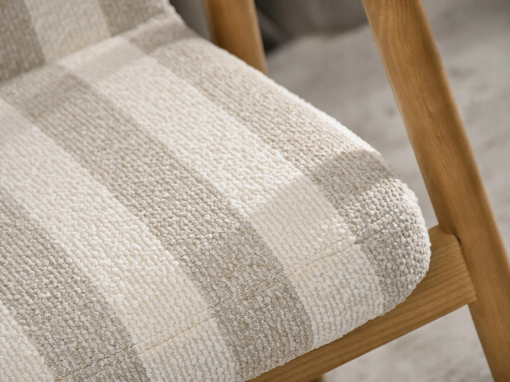 Mebel Partner MODERNI DRYŽOTA KĖDĖ SU Ąžuolo porankiais LOFOT CREAM BEIGE