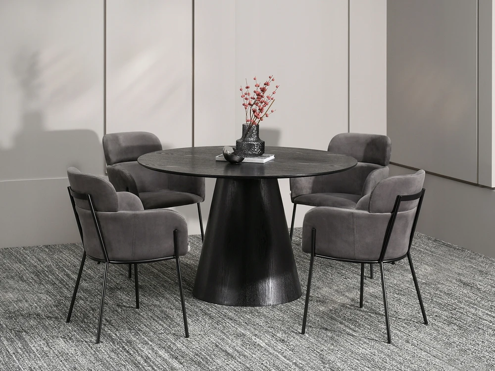Mebel Partner MODERNI KŪDĖS KĖDĖ SU porankiais BIAGIO VELURINIS GRAFITAS - Juodas