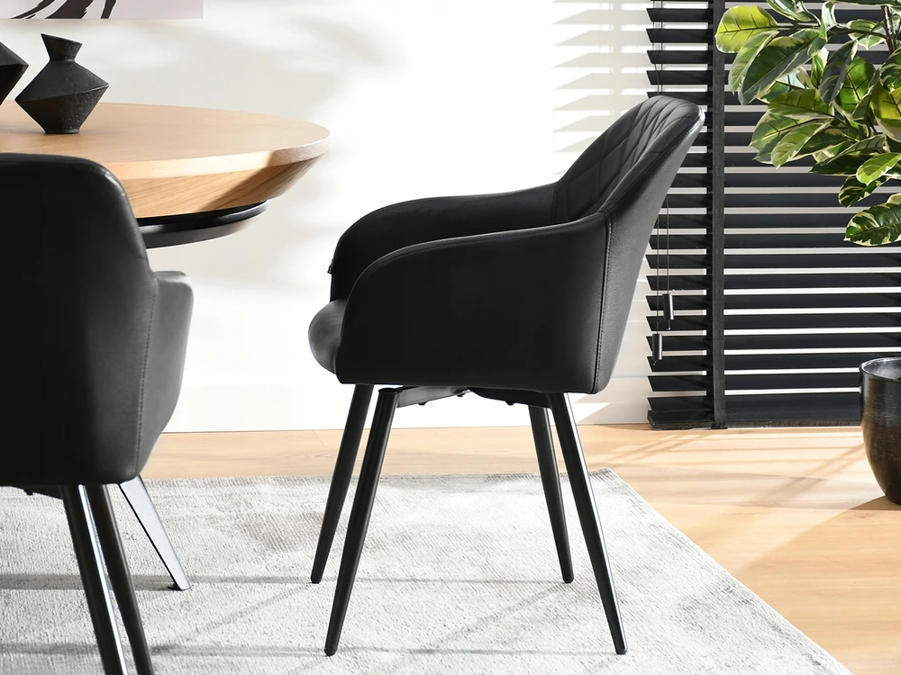 Mebel Partner MODERNI KŪDINĖ KĖDĖ SU PASUKIAMA SĖDYNE LOGAN JUODOS EKO ODA