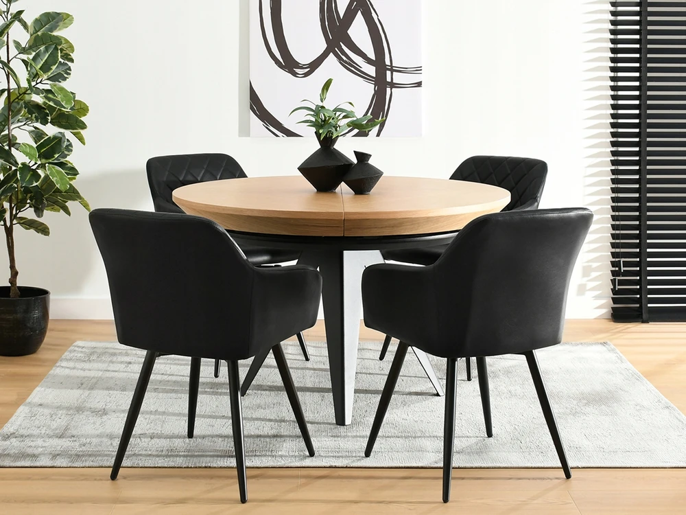 Mebel Partner MODERNI KŪDINĖ KĖDĖ SU PASUKIAMA SĖDYNE LOGAN JUODOS EKO ODA
