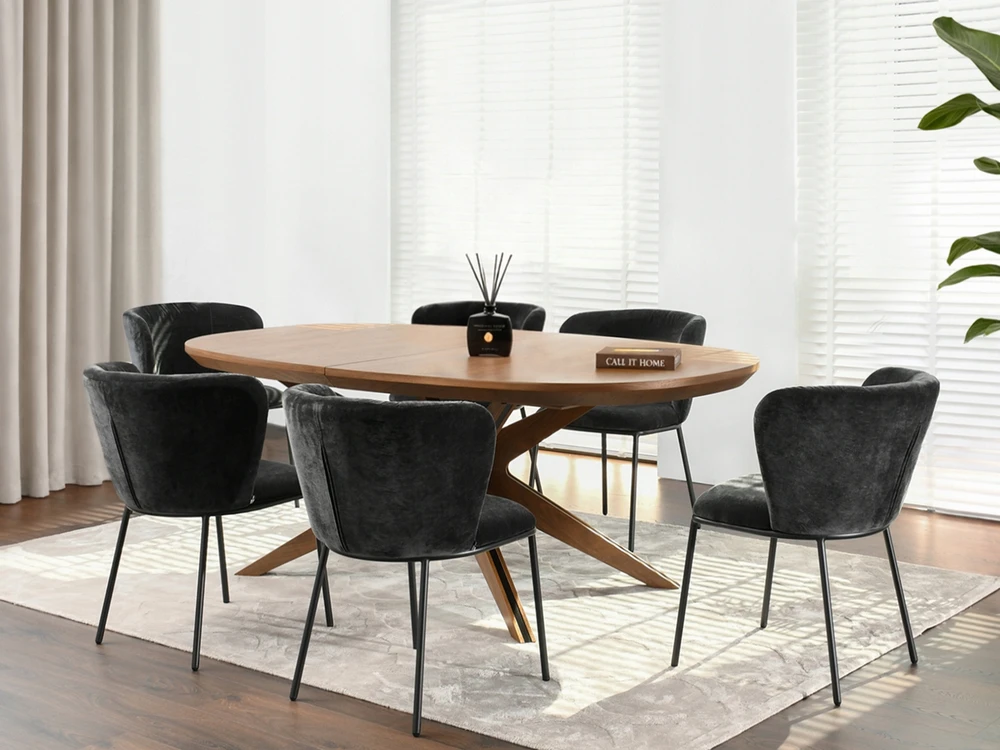 Mebel Partner MODERNI MINŠTA KĖDĖ VALGOMUI SU PATOGIU NUGARĖLU KUMAR Juodas