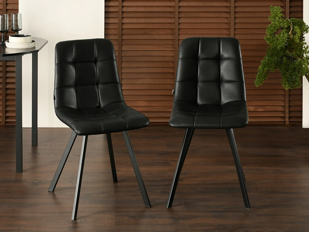Mebel Partner MODERNI ODINĖ VIRTUVĖS KĖDĖ SU SUSIŪVIMU LUGO PAGRINDU JUODA