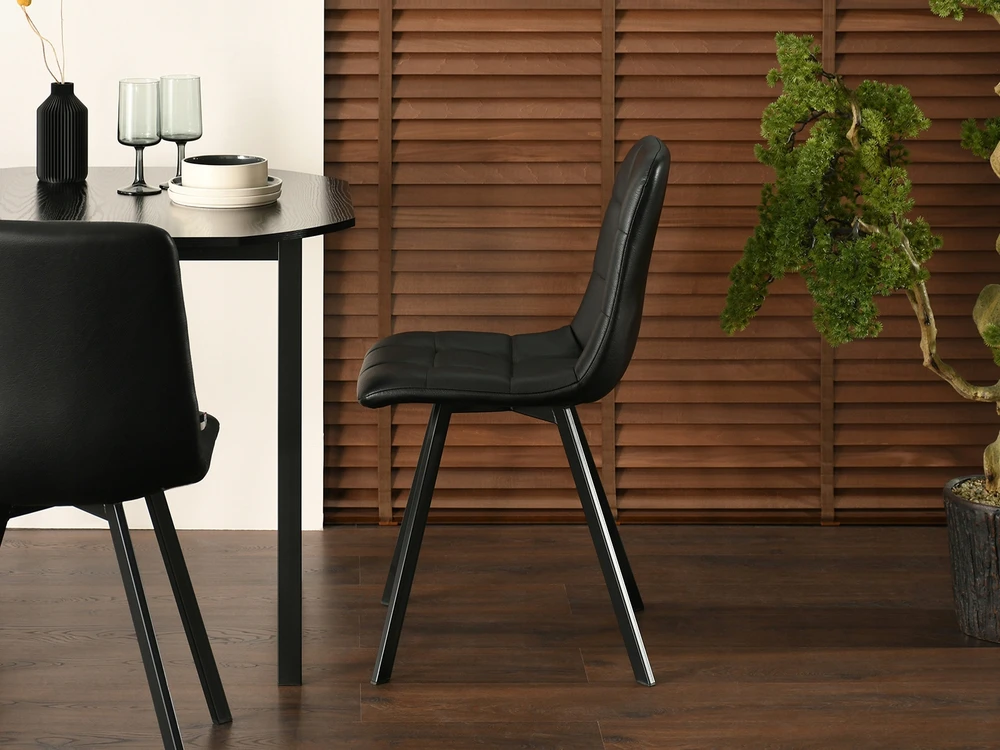 Mebel Partner MODERNI ODINĖ VIRTUVĖS KĖDĖ SU SUSIŪVIMU LUGO PAGRINDU JUODA