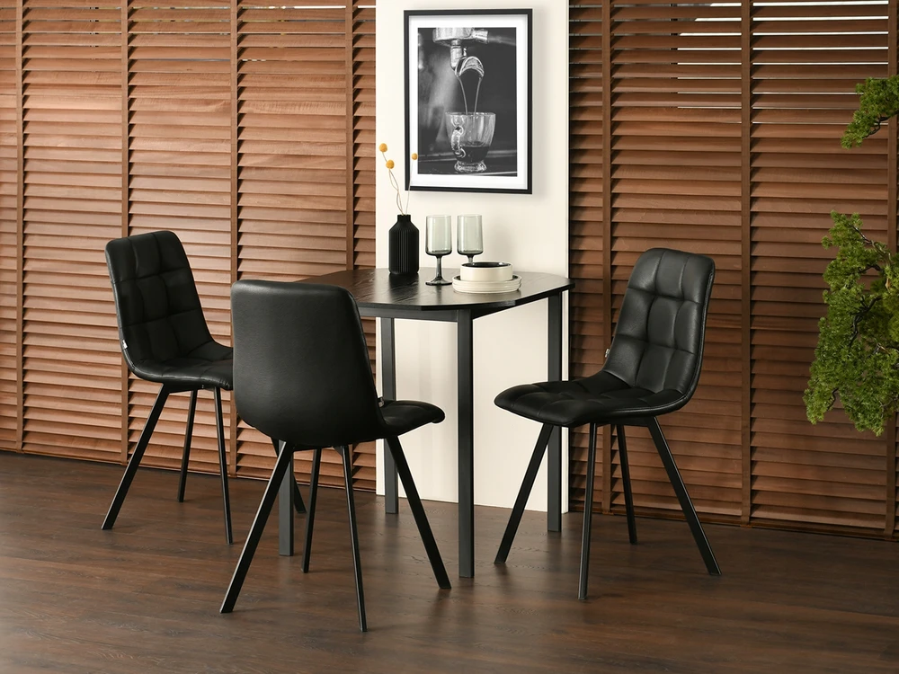 Mebel Partner MODERNI ODINĖ VIRTUVĖS KĖDĖ SU SUSIŪVIMU LUGO PAGRINDU JUODA