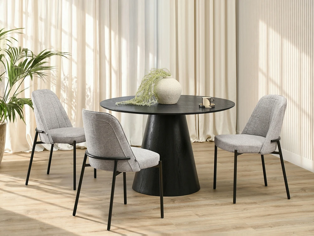 Mebel Partner MODERNI PATOGI KĖDĖ SĖDĖTI ANT DEKORATYVIO PAGRINDO, ERNEST, PILKA