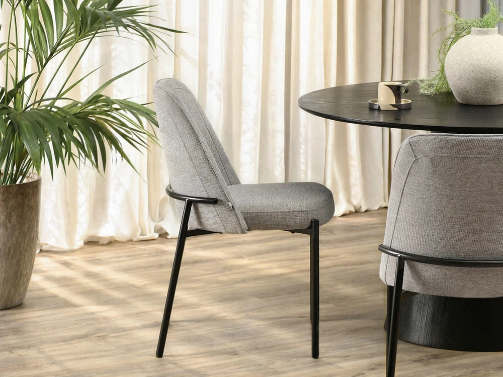 Mebel Partner MODERNI PATOGI KĖDĖ SĖDĖTI ANT DEKORATYVIO PAGRINDO, ERNEST, PILKA