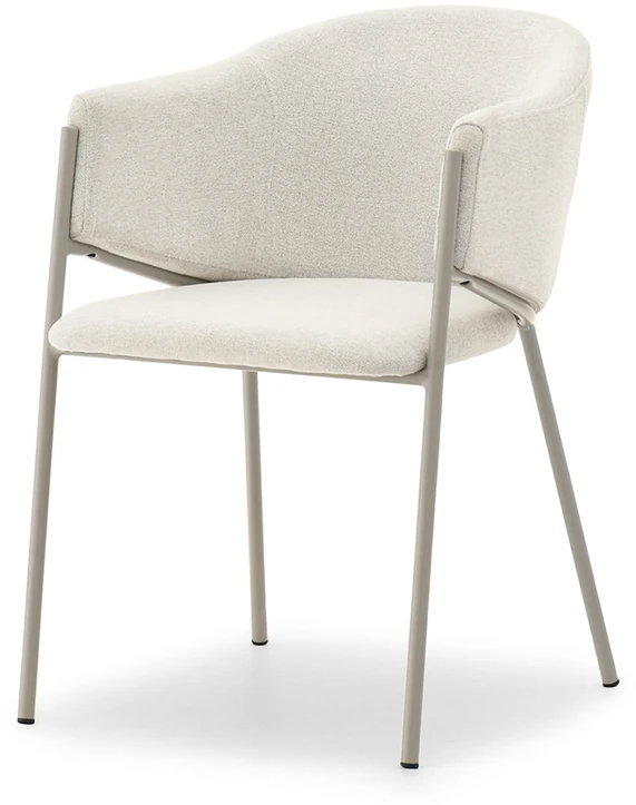 Mebel Partner MODERNI SVETAINES KĖDĖ SU RANKŲ ATRAŠKAIS CREAM CLOE Pilkas PAGRINDU