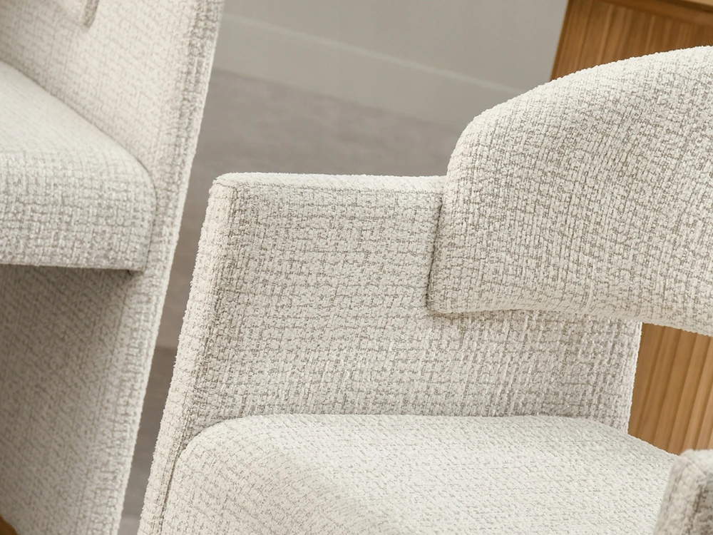 Mebel Partner MODERNINĖ KIAUŠINĖ VALGOMO KĖDĖ SU ĮSTATYTU PAGRINDU BEGE AUKRO ĄŽUOLO