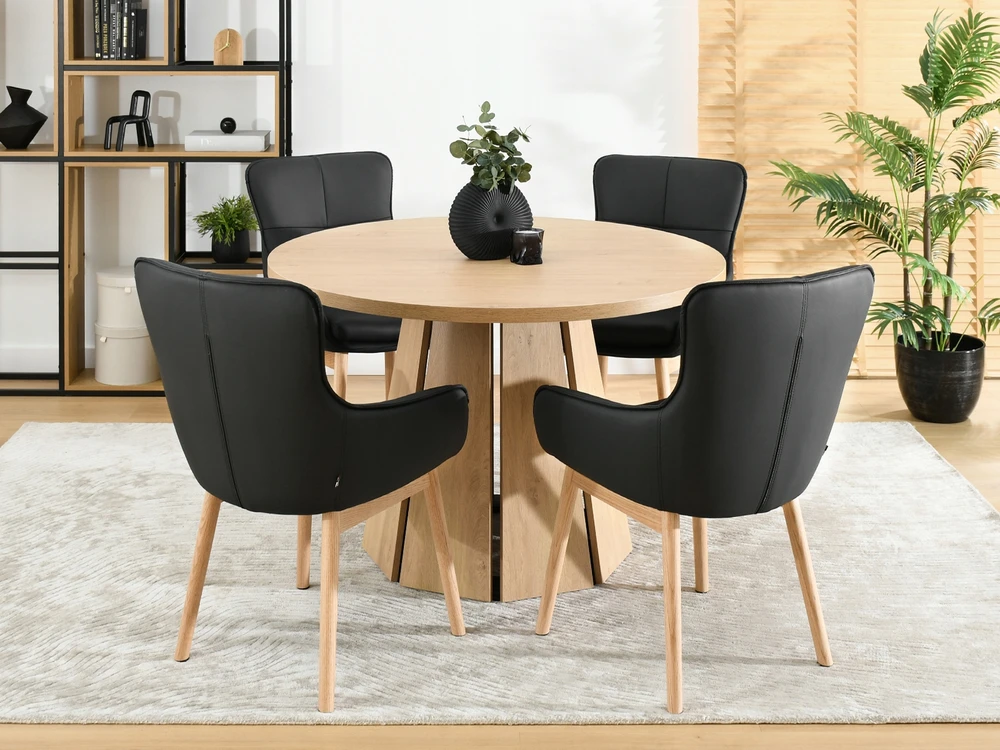 Mebel Partner NELAIKANTI ODINĖ KĖDĖ SU PORANKIAIS SVETAINEI, Juodas KORDIAUS ĄŽUOLAS