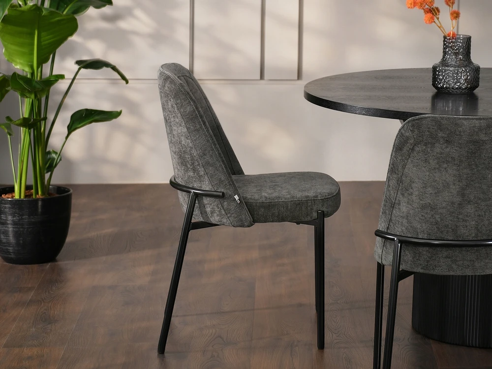 Mebel Partner NELAIKANTIS GRAFITINĖ KĖDĖ VIRTUVEI AR VALGOMUI ERNEST, Juodas PAGRINDAS