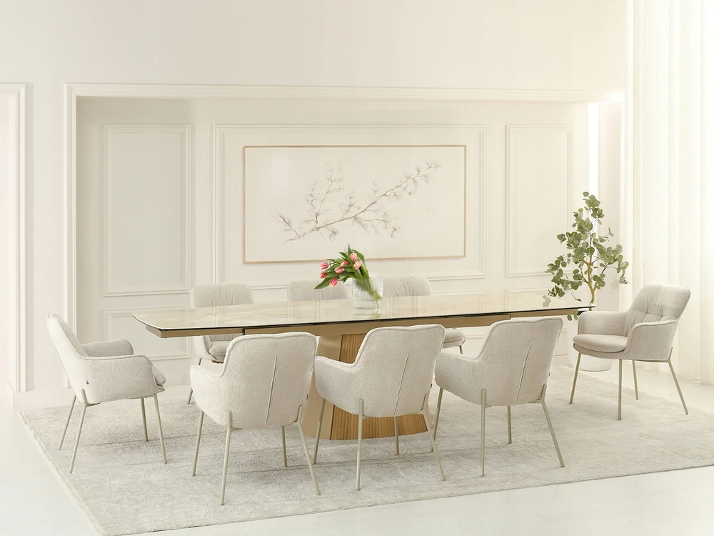 Mebel Partner PATOGI KAUŠINĖ KĖDĖ SU RANKŲ ATRANKAIS BEIGE RAFIR BEIGE