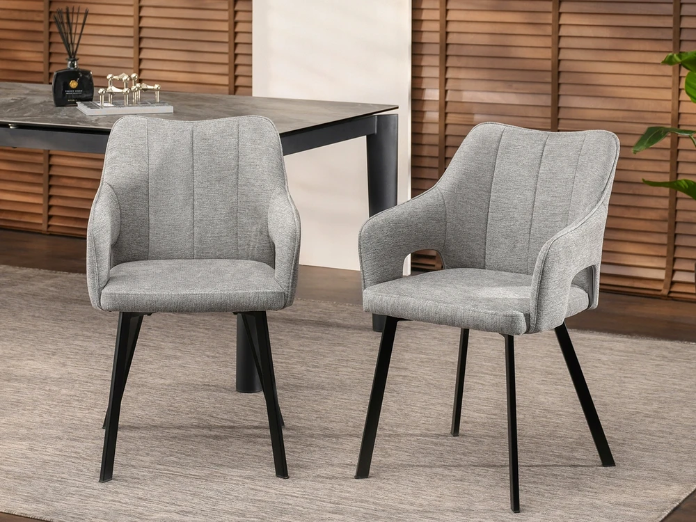 Mebel Partner PATOGI KĖDĖ SU PONKŠČIAIS ​​NELAIKANTI KORBETO PILKA