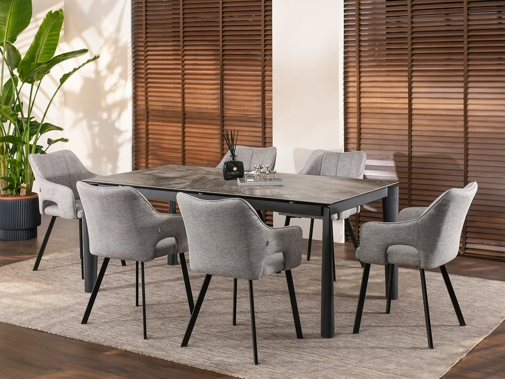 Mebel Partner PATOGI KĖDĖ SU PONKŠČIAIS ​​NELAIKANTI KORBETO PILKA