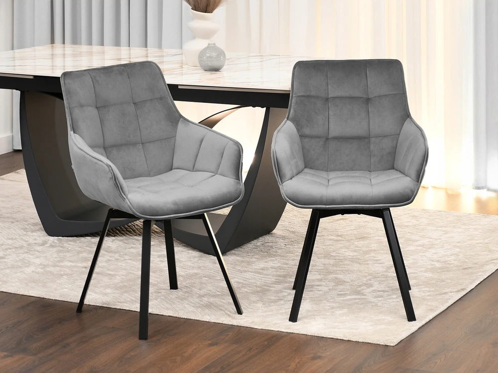 Mebel Partner PATOGI PRAKTIŠKA SUKAMA KĖDĖ SU porankiais ARUBA VELVET GRAY