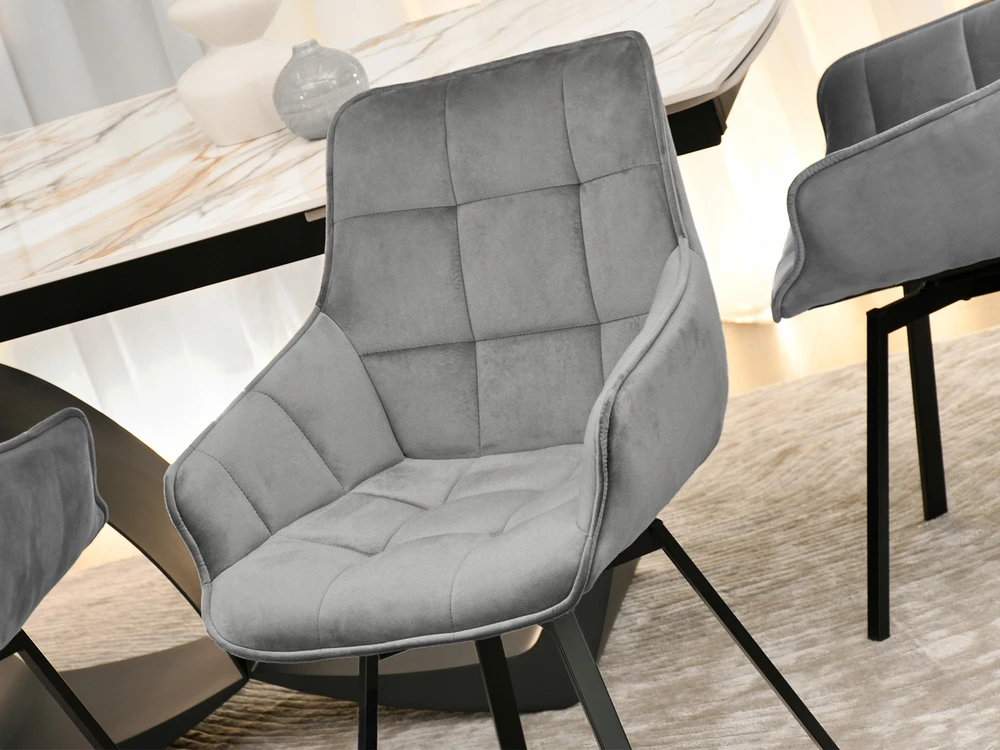 Mebel Partner PATOGI PRAKTIŠKA SUKAMA KĖDĖ SU porankiais ARUBA VELVET GRAY