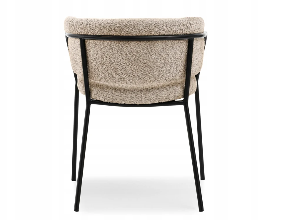 Mebel Partner PATOGI SORIN BOUCLE BEIGE KŪDINĖ KĖDĖ ANT JUODO VALGAMOJO PAGRINDO