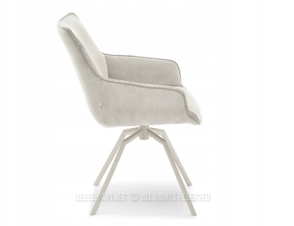 Mebel Partner PATOGI ŠVIESOS LAIDŲ KĖDĖ ANT SUKIMOS ŠVIESOS KOJELĖS LAOMI ŠVIESI BEIGE