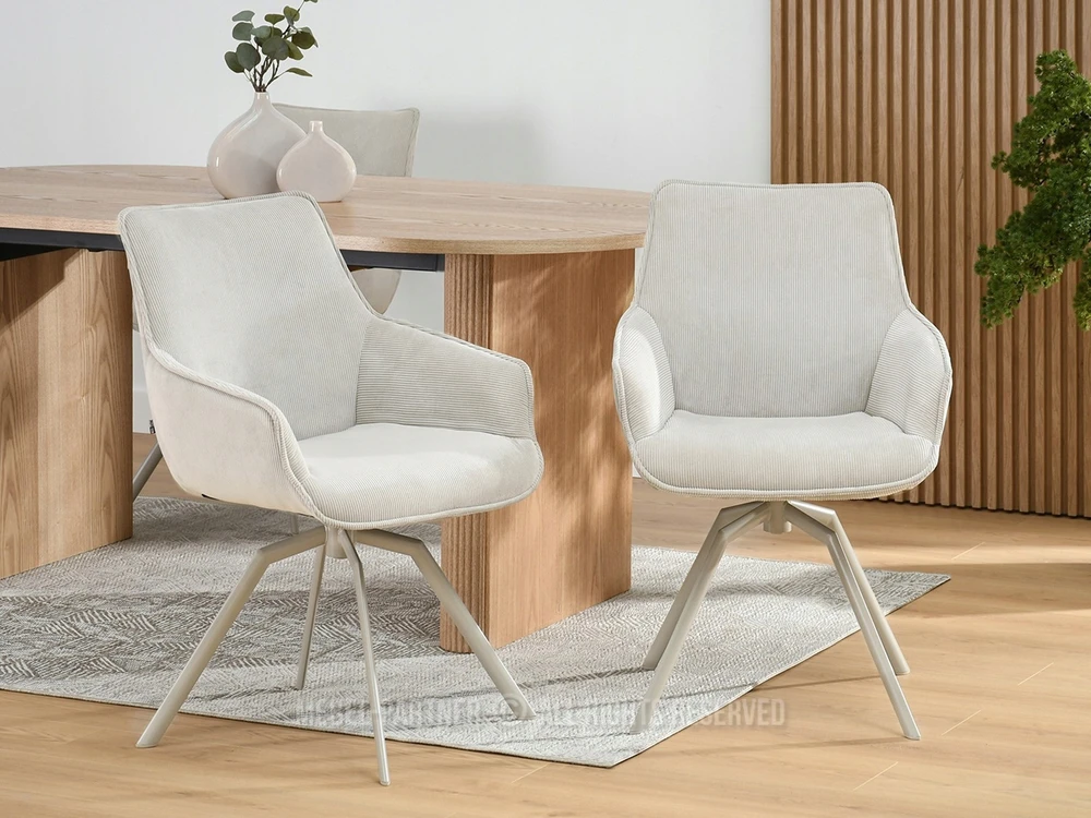 Mebel Partner PATOGI ŠVIESOS LAIDŲ KĖDĖ ANT SUKIMOS ŠVIESOS KOJELĖS LAOMI ŠVIESI BEIGE