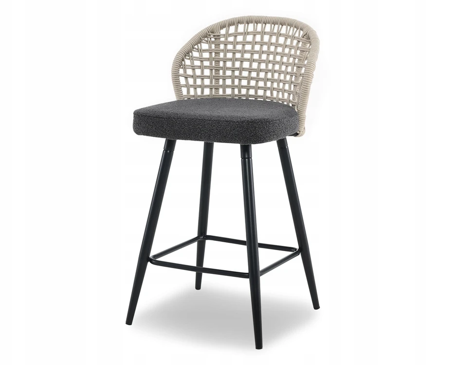 Mebel Partner Pinta baro kėdė virtuvės salai GRAPHITE BOUCLE MOE SAND Juodas