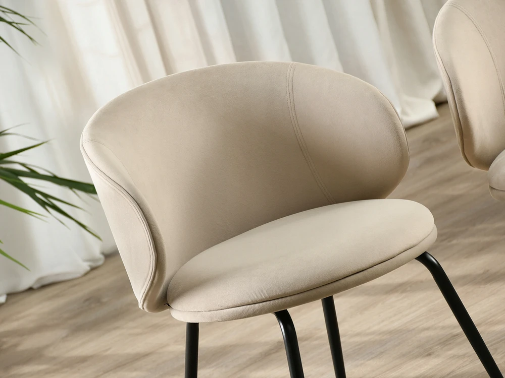 Mebel Partner SAND VELIURINIS KAUŠAS KĖDĖS DIZAININĖS FORMOS CINDY LEGS Juodas
