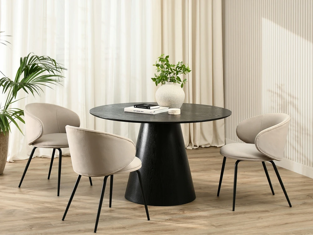 Mebel Partner SAND VELIURINIS KAUŠAS KĖDĖS DIZAININĖS FORMOS CINDY LEGS Juodas