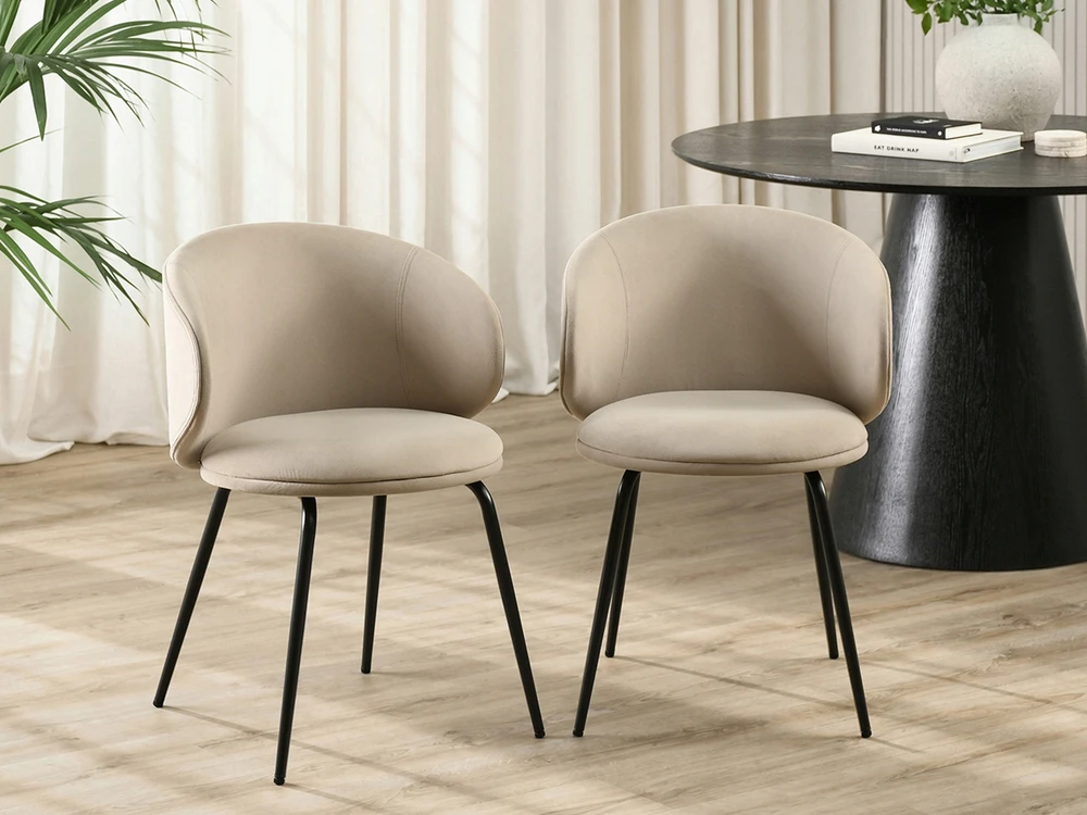 Mebel Partner SAND VELIURINIS KAUŠAS KĖDĖS DIZAININĖS FORMOS CINDY LEGS Juodas