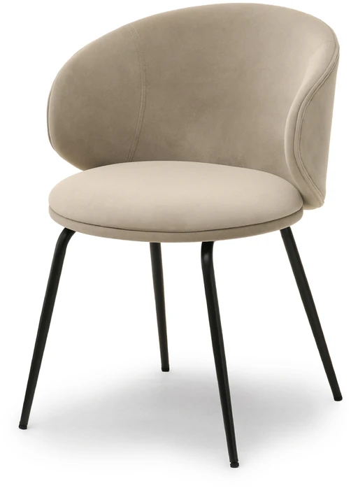 Mebel Partner SAND VELIURINIS KAUŠAS KĖDĖS DIZAININĖS FORMOS CINDY LEGS Juodas