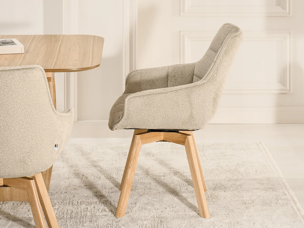 Mebel Partner SEMĖLĖS DYGINĖS SUKIMOS KĖDĖS SU porankiais SVETAINEI ARUBA Ąžuolo kojos
