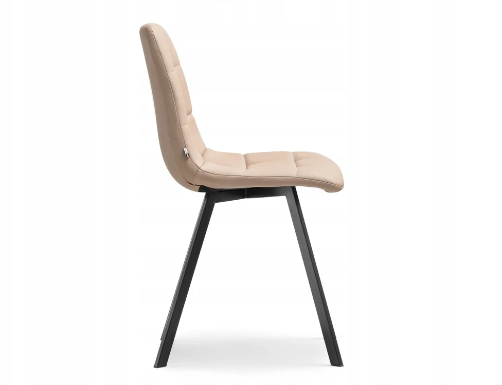 Mebel Partner SIAURA LUGO BEIGE VALGOMO KĖDĖ, EKO ODA, SIŪVIMAS, ĮGŪDINGOS KOJOS, JUODOS
