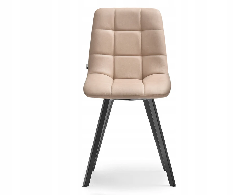 Mebel Partner SIAURA LUGO BEIGE VALGOMO KĖDĖ, EKO ODA, SIŪVIMAS, ĮGŪDINGOS KOJOS, JUODOS
