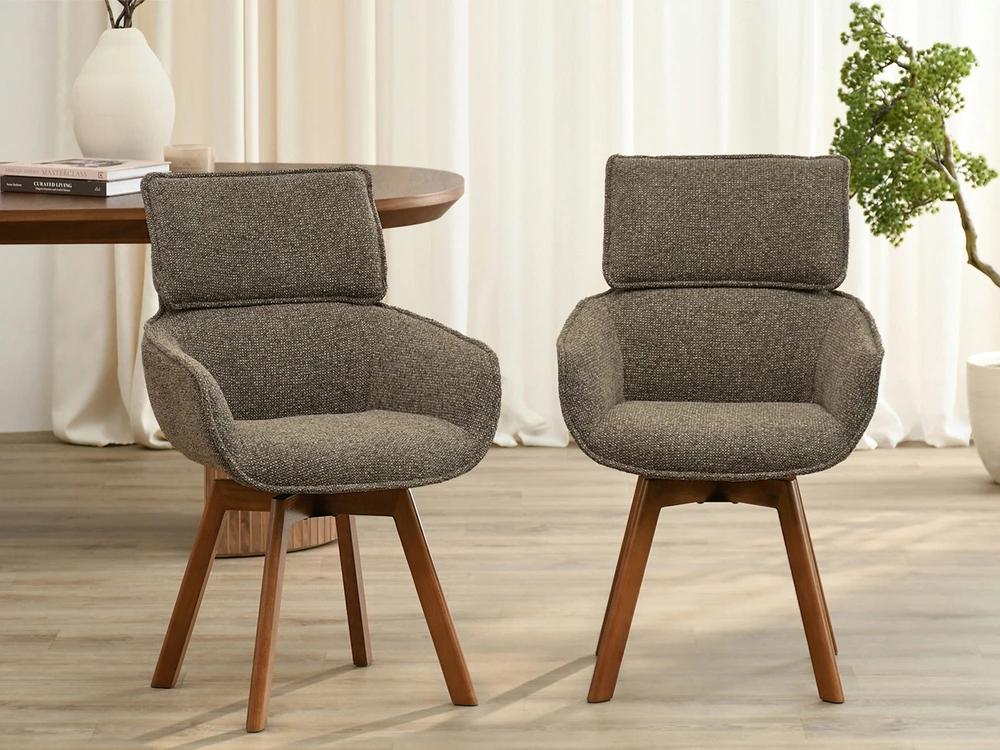 Mebel Partner SKANI VALGOMO KĖDĖ SU porankiais, RUDO DORIANO RIEŠUTO