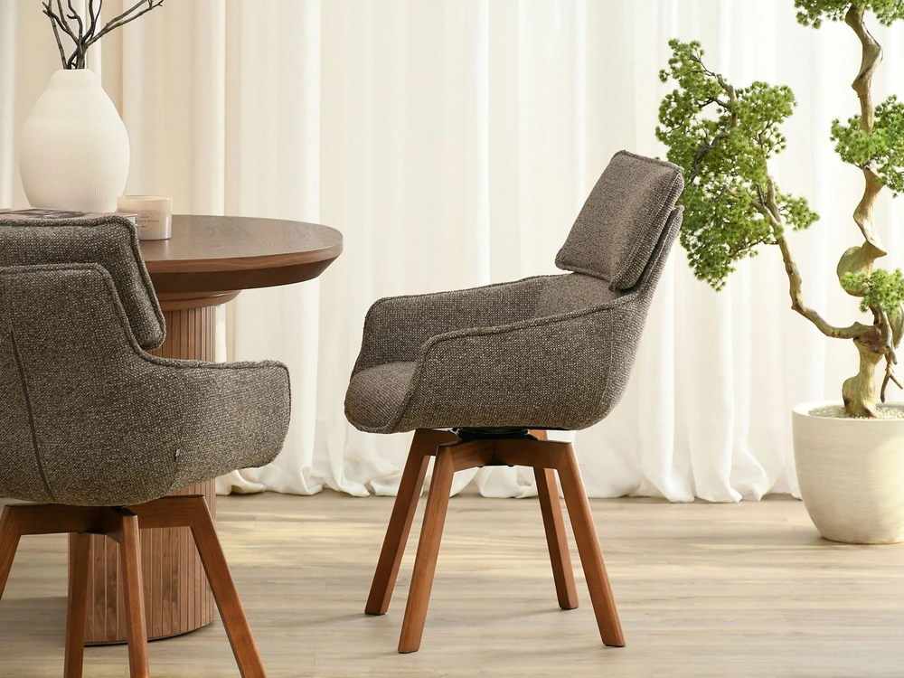 Mebel Partner SKANI VALGOMO KĖDĖ SU porankiais, RUDO DORIANO RIEŠUTO