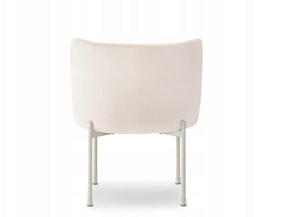 Mebel Partner STILINGA KIAUŠINĖ KĖDĖ VALGOMUI VELIURINIS KILMĖS ŠVIESOS KOJĖS CHARLOT CREAM BEIGE
