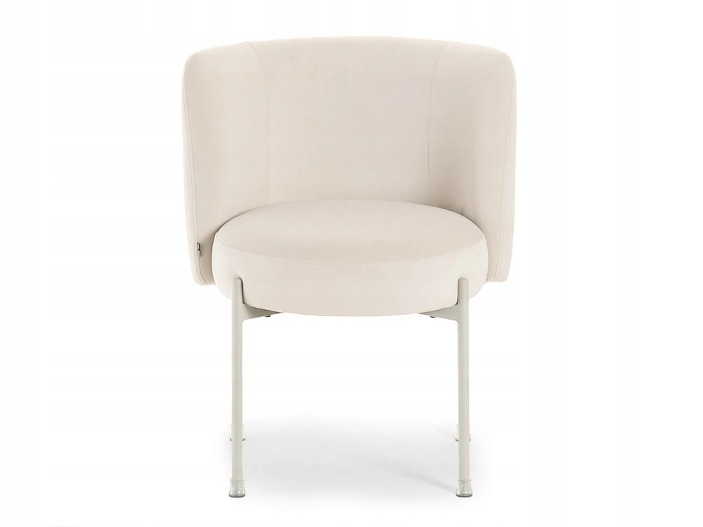 Mebel Partner STILINGA KIAUŠINĖ KĖDĖ VALGOMUI VELIURINIS KILMĖS ŠVIESOS KOJĖS CHARLOT CREAM BEIGE