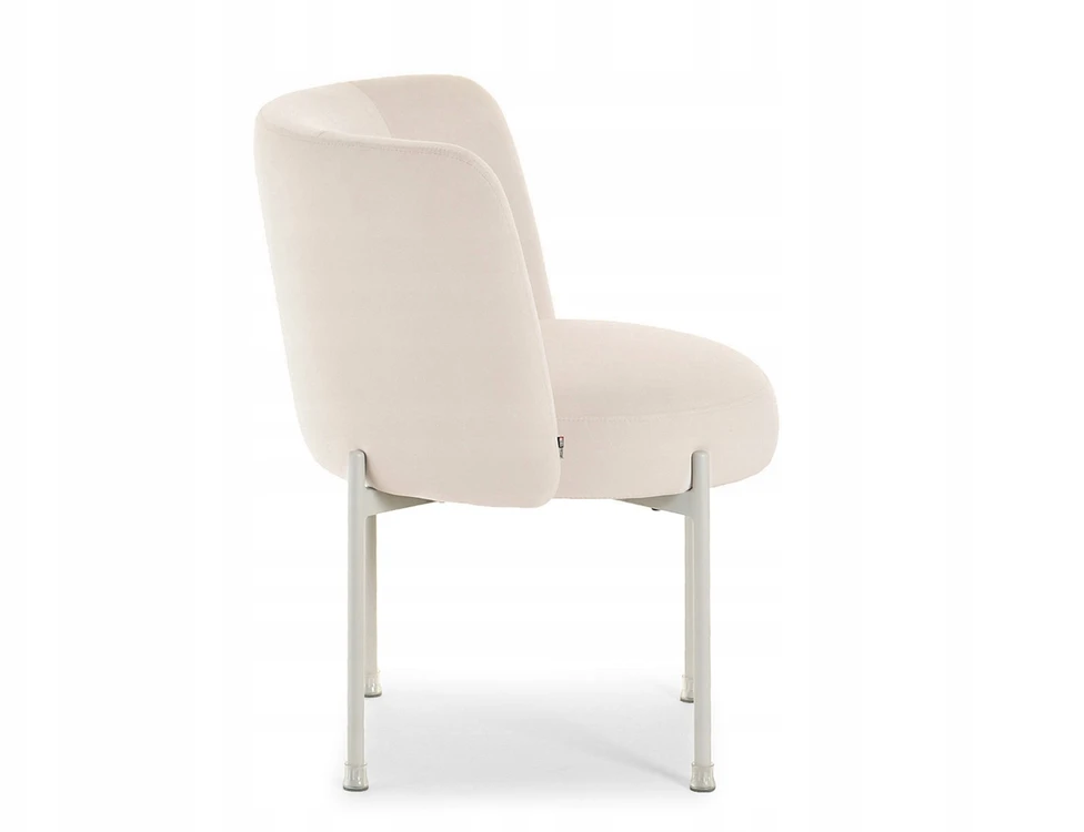 Mebel Partner STILINGA KIAUŠINĖ KĖDĖ VALGOMUI VELIURINIS KILMĖS ŠVIESOS KOJĖS CHARLOT CREAM BEIGE