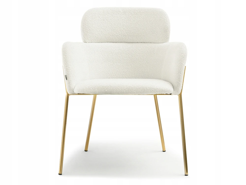 Mebel Partner STILINGA SVETAINES KĖDĖ SU porankiais BOUCLE BIAGIO CREAM GOLD