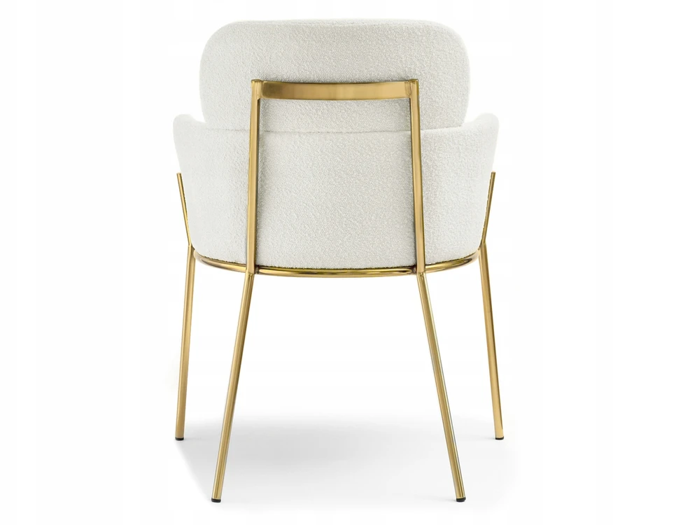 Mebel Partner STILINGA SVETAINES KĖDĖ SU porankiais BOUCLE BIAGIO CREAM GOLD
