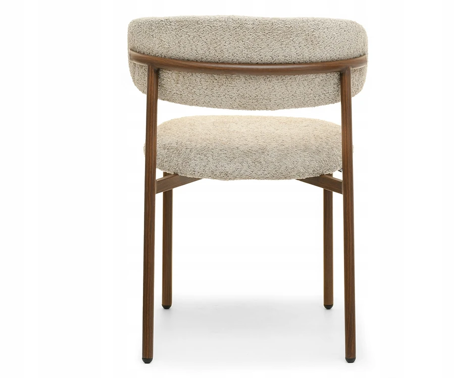 Mebel Partner STILINGA VALGOMO KĖDĖ SU APVALINTA NUGARA TAMSIAI BEIGE IZOLDA GRAIKIŲ RIEŠUTĖ